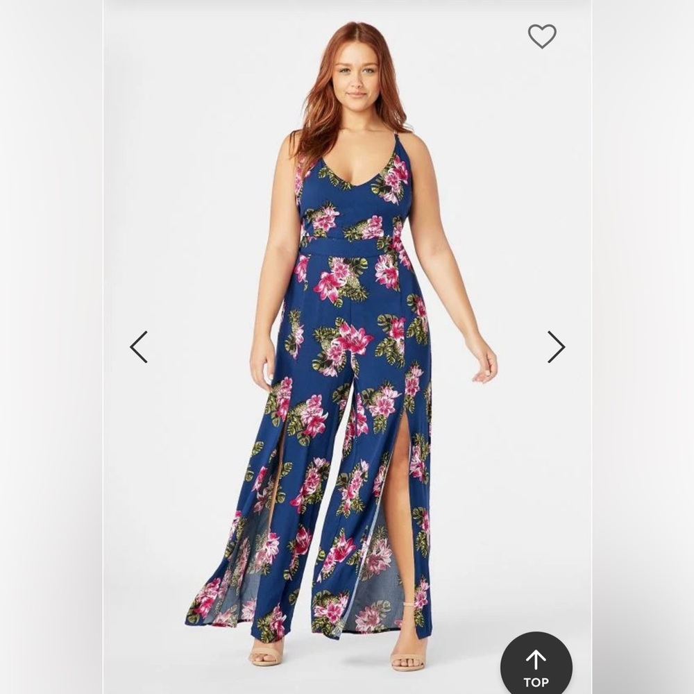 🆕 Floral Lace-Up Back Jumpsuit